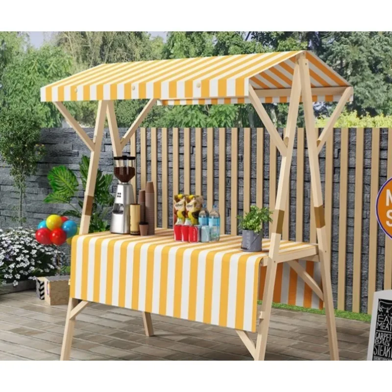 Market Stall Rack Wooden Night Market Custom Small Stall Shopping Mall Snack Mobile Float Folding Stall Car Market