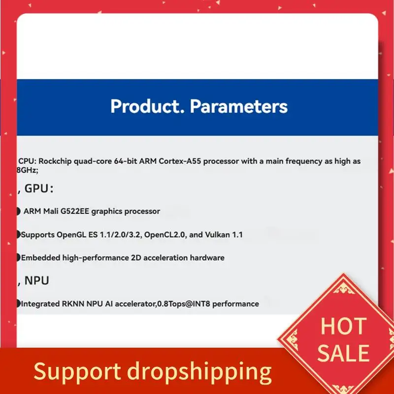 

B44C RK3566 Development Board 4G+16G ARM Microcontroller 4K@60Fps Wifi-BT With Wired Network For Linux Android