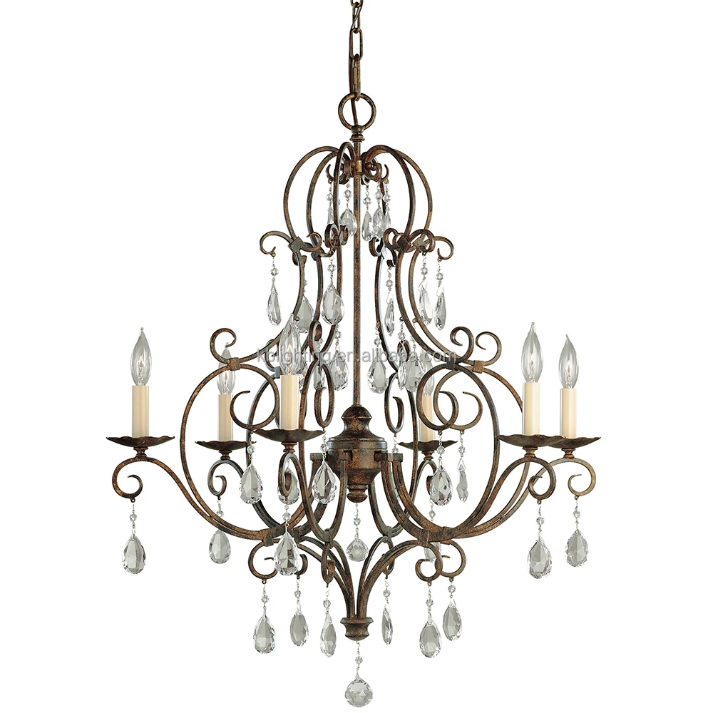 

Antique Castle European Classical Style Pure Creative 6 Lamp Holder Chateau Small Chandelier