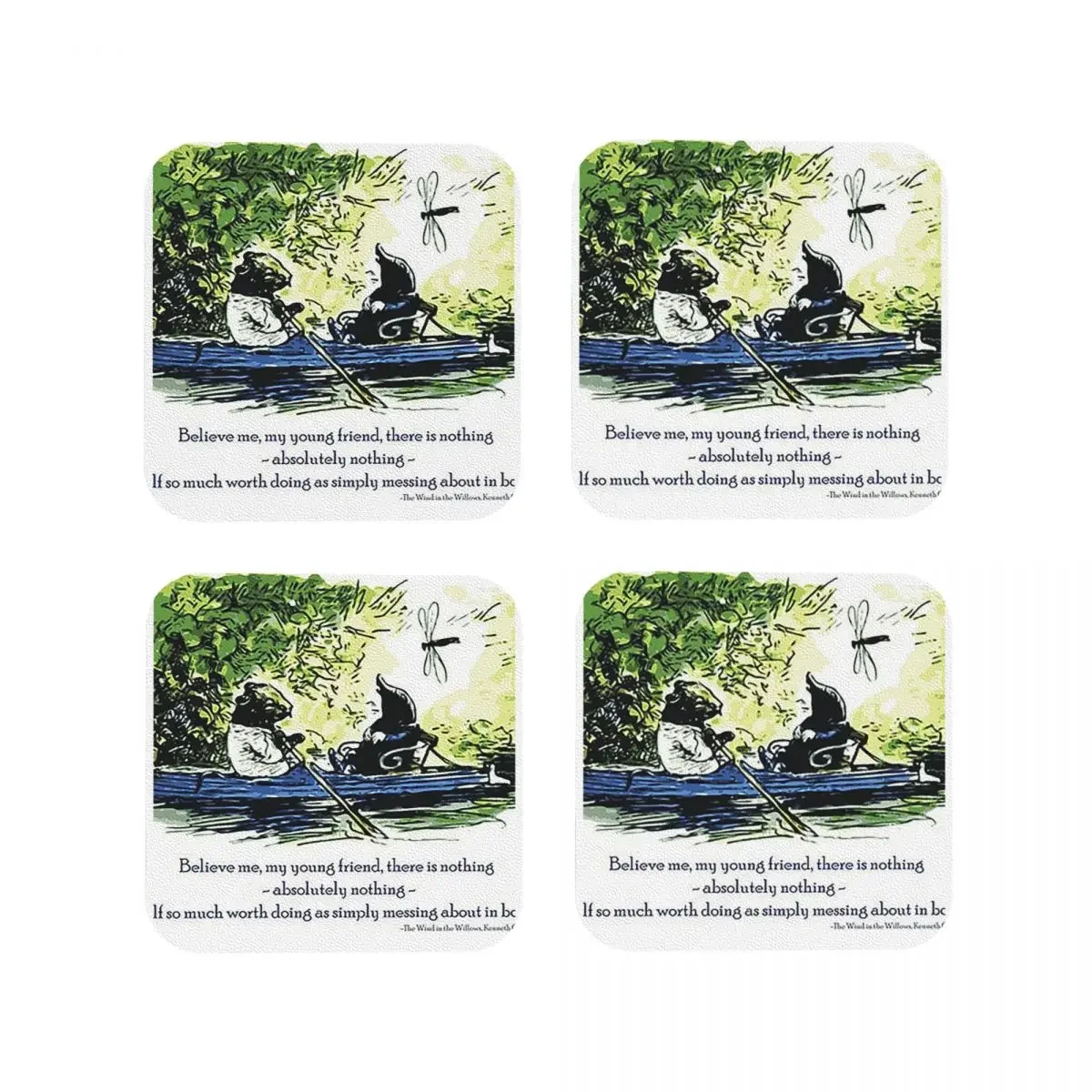 Messing About In B Coasters Kitchen Placemats Waterproof Insulation Cup Coffee Mats For Decor Home Tableware Pads Set of 4