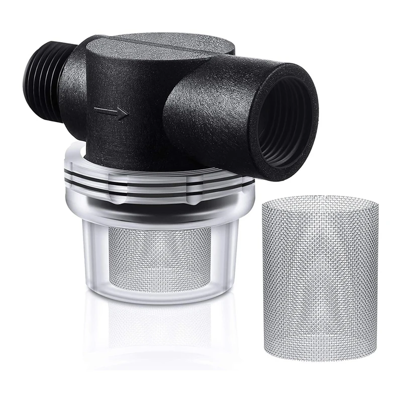 AB42-Water Pump Strainer Filter Set Include Twist On Pipe Strainer And Extra 50 Mesh Filter Screen,RV Replacement 1/2 Filter