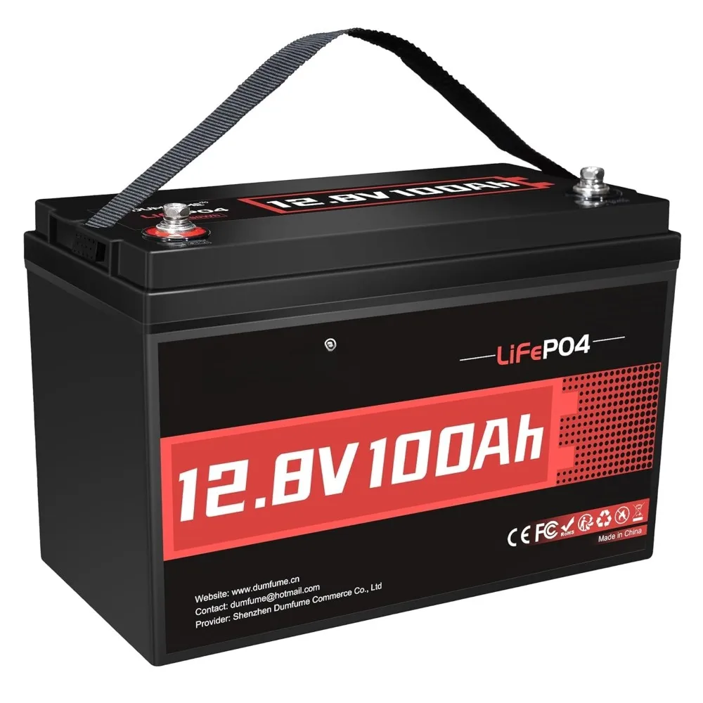 12V 100Ah LiFePO4 Lithium Battery Built-in 100A BMS, Group 31 Rechargeable Battery 6000+ Cycles 1280Wh Perfect for, Customized
