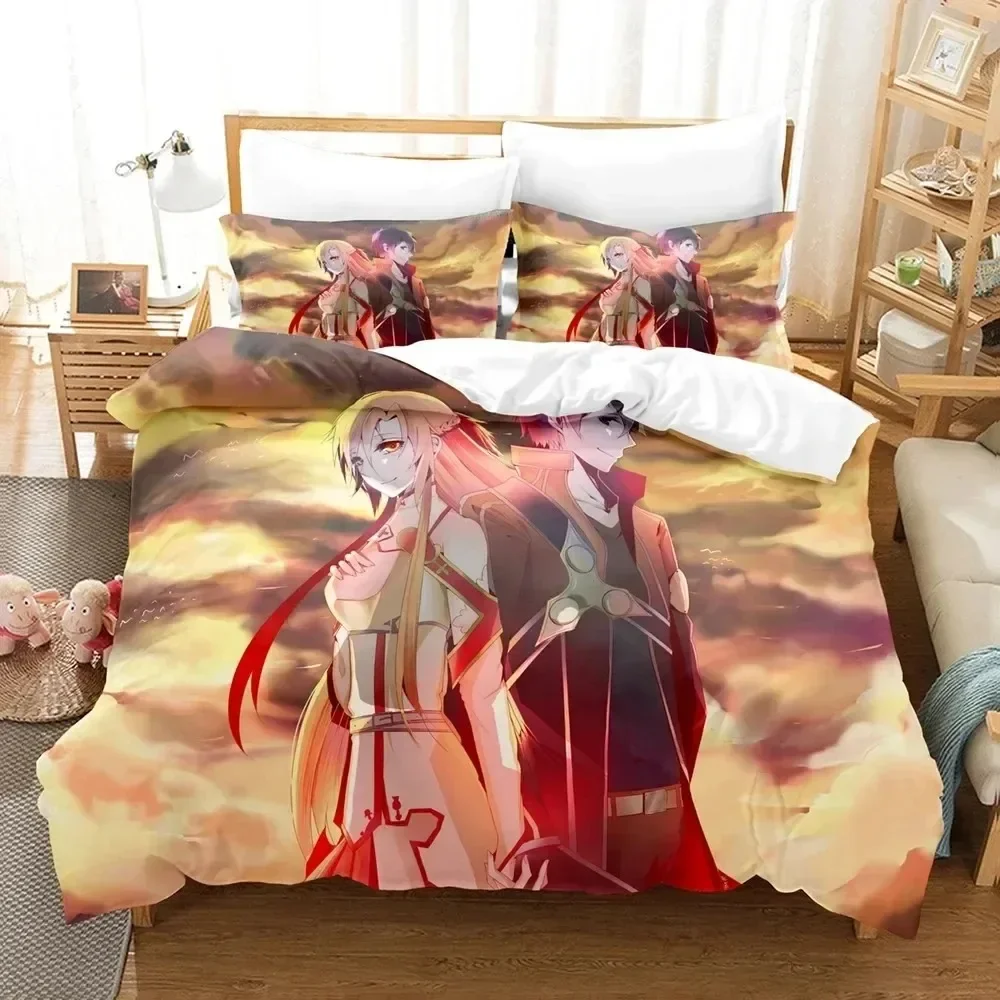 3D Print Sword Art Online Alice Anime Bedding Set Bedroom Soft Modern Bedspreads Comefortable Duvet Cover Quilt Cover Pillowcase