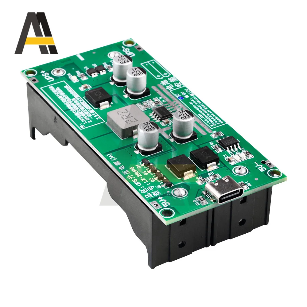 Type-C 15 واط 3A 18650 شاحن بطارية ليثيوم وحدة DC-DC تصعيد الداعم شحن سريع UPS امدادات الطاقة/محول 5 فولت 9 فولت 12 فولت