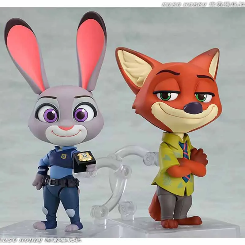 GSC 오리지널 넨도로이드 애니메이션 닉 와일드 주디스 레이버네 홉스 액션 피규어 모델 키트 어린이를위한 장난감 선물