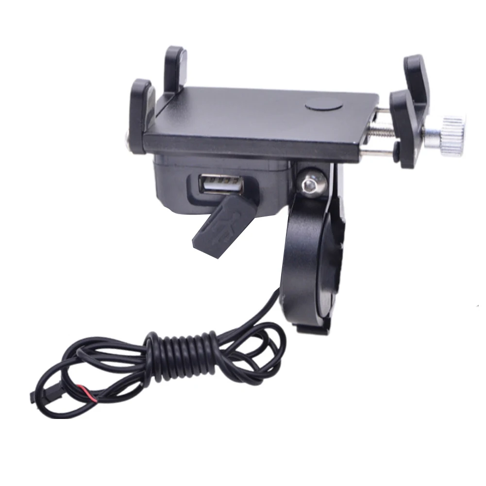 ebike Phone Holder Motorcycle Mount USB Charger for ATV and Snowmobile Full Metal Design 30W Output QC 3 0 Supported