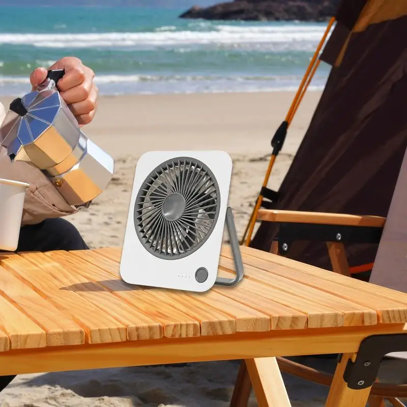 

Personal Fan 4 Speeds Wind Desktop Fan Small But Powerful Table Cooling Gadgets Super Long Lasting 1200mAh Battery For Camping