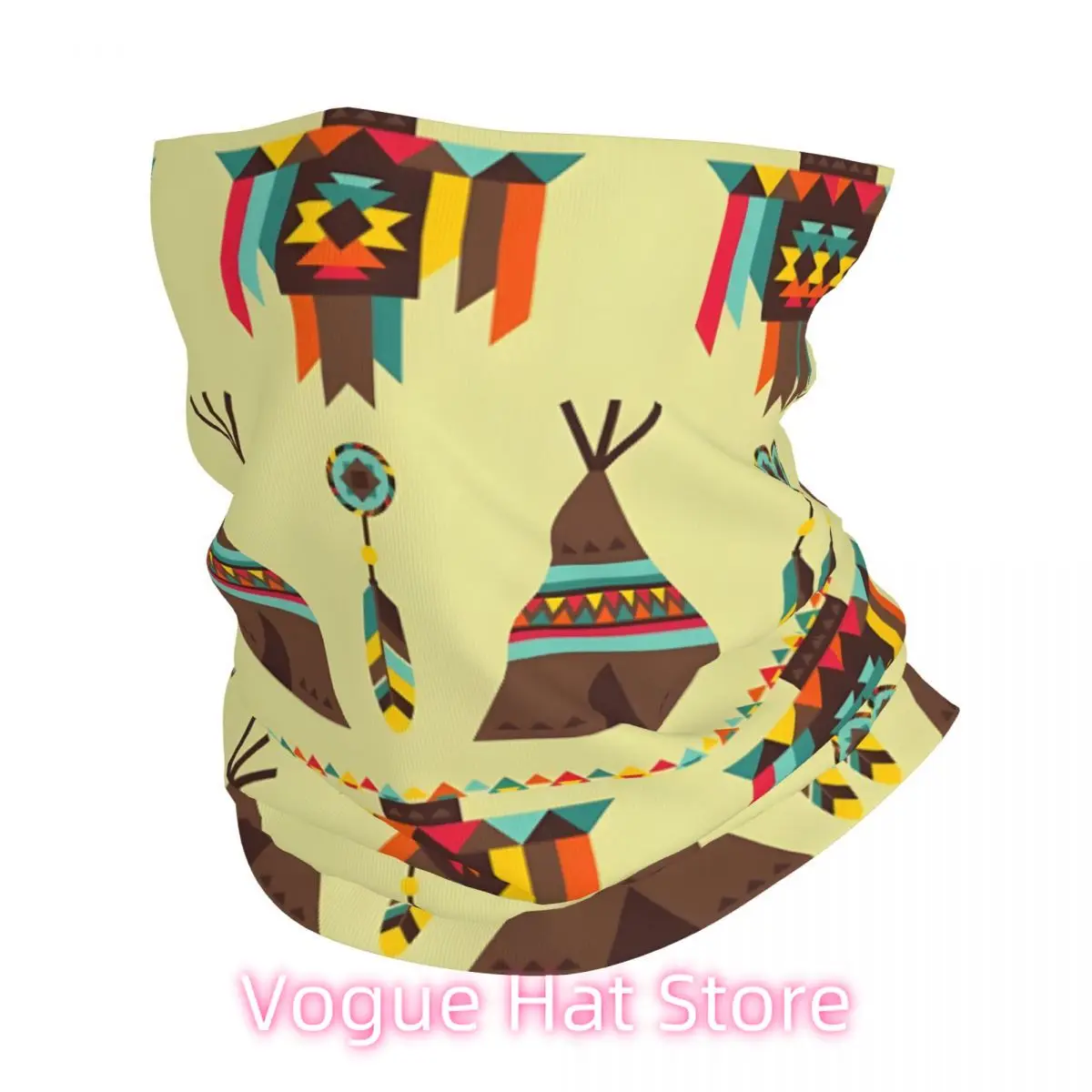 

Native American Bandana Neck Gaiter Printed Balaclavas Wrap Scarf Multifunctional Cycling Running for Men Adult