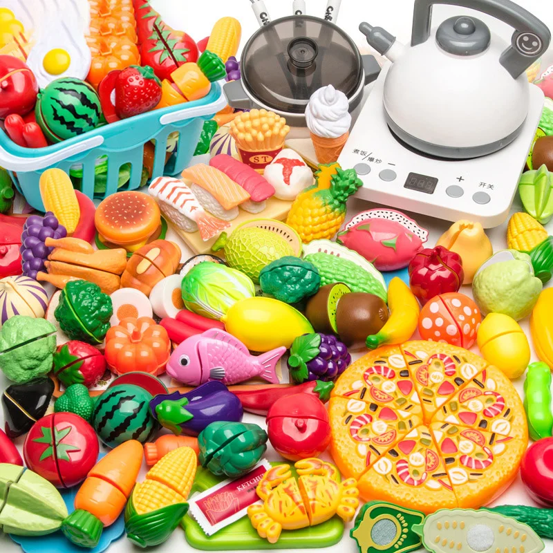 Neue 17/25/35PCS Simulierte Küche Spielzeug Set kinder Spielen Haus Obst und Gemüse Lebensmittel kinder pädagogisches Spielzeug Geschenke