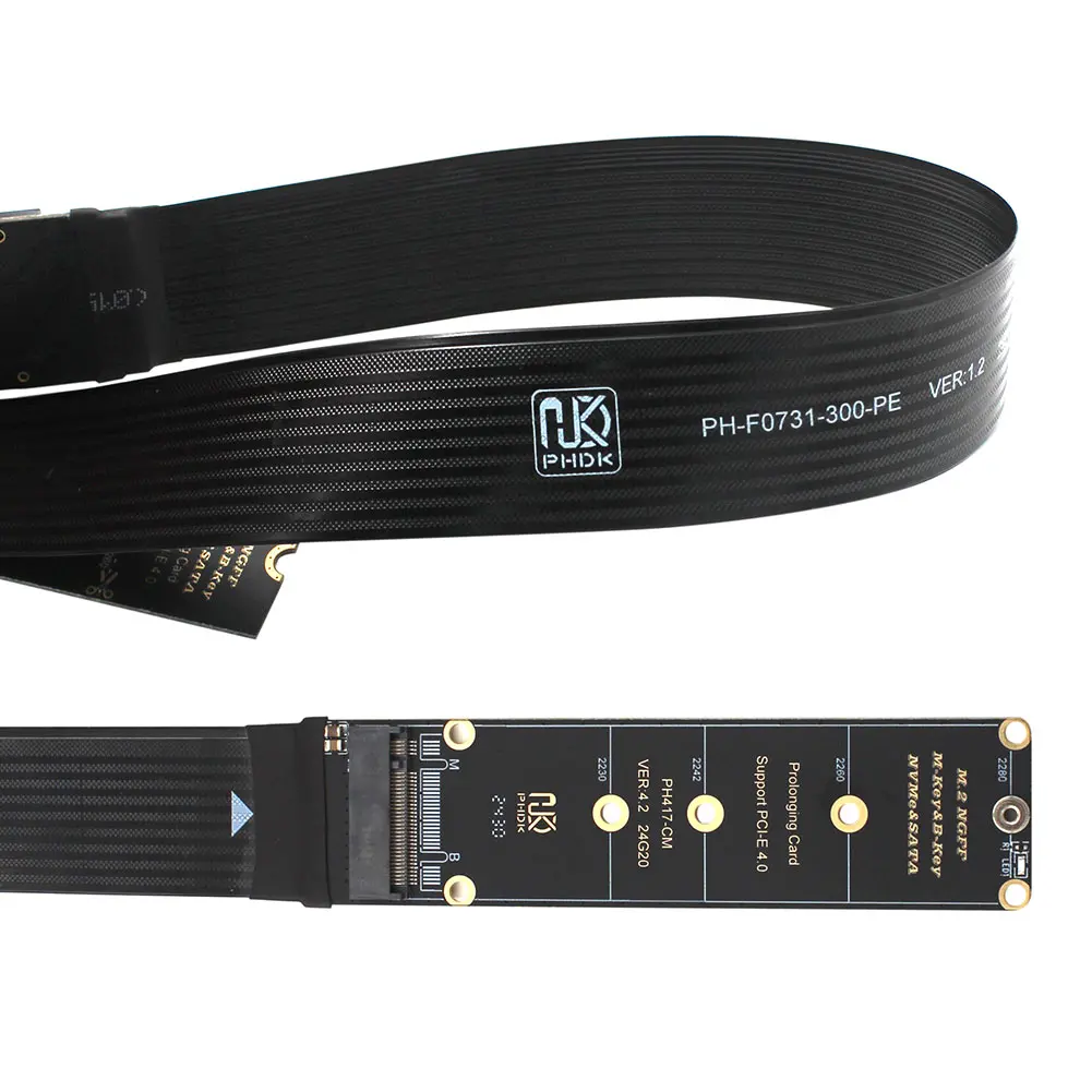 NGFF M-Key PCIe4.0 SSD การ์ดสนับสนุน PCle4.0 Solid Drive Riser Card M.2 SSD PCI-Express 4.0X4 M Key Extender