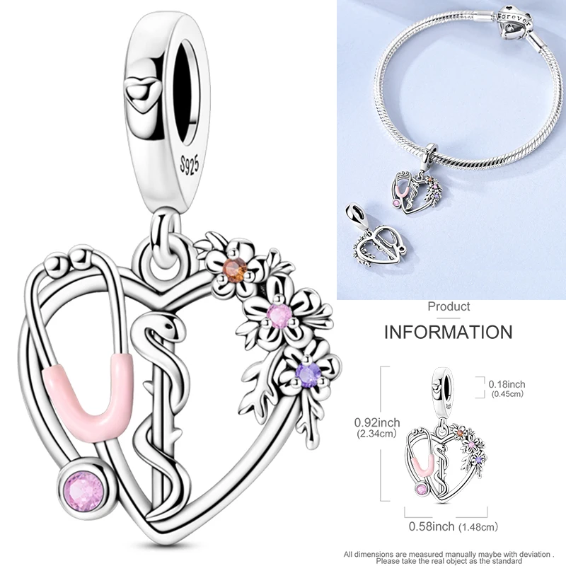925 Sterling Silber Charm Herz Elefant Baum Reise-Perlenanhänger Passend für Europäische Armbänder DIY Damenschmuck Geschenk 2026 – Detail 26