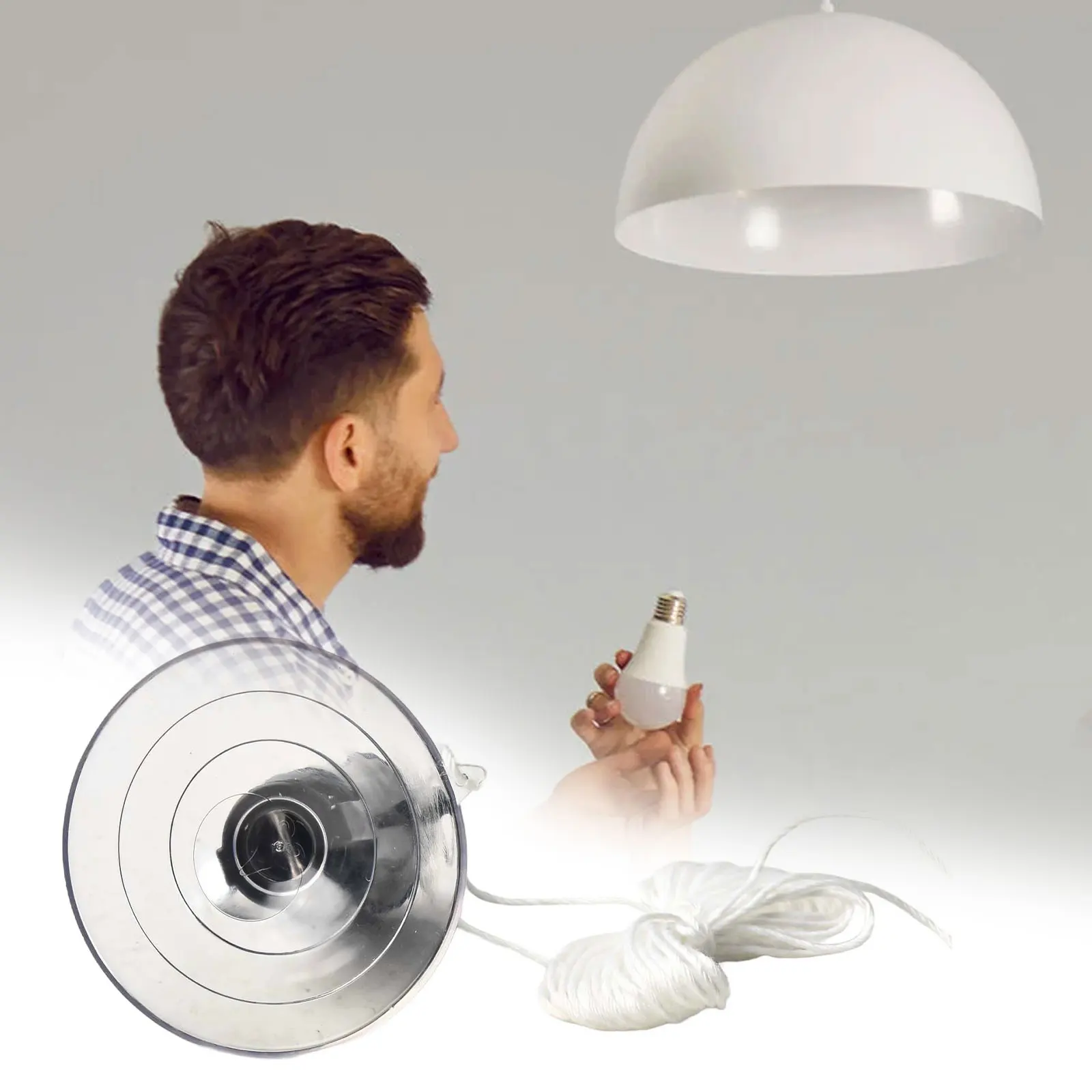 Suction Cup Light Bulb Changer For High Ceilings Flat Bulb Remover Tool For Recessed And Track Lighting Safe Ladder-Free Install