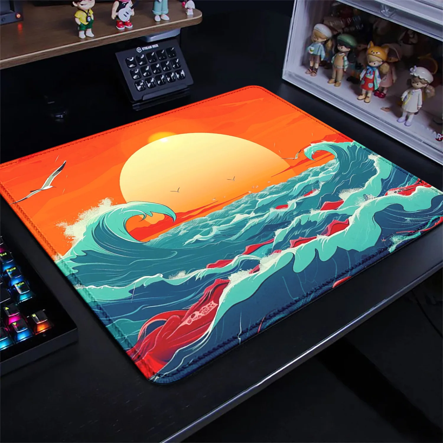 art mousepad Computer small mouse pads Keyboard Pad Mouse Mat Japan Sea Wave Gamer Soft Office Carpet Table Mat Desktop Mouse Pa