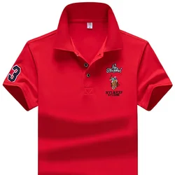 T Shirt For Men Embroidery Top Graphic Man With Collar Tee Yellow Polo Shirts Stylish Men's Clothing Comfortable Cheap Clothes