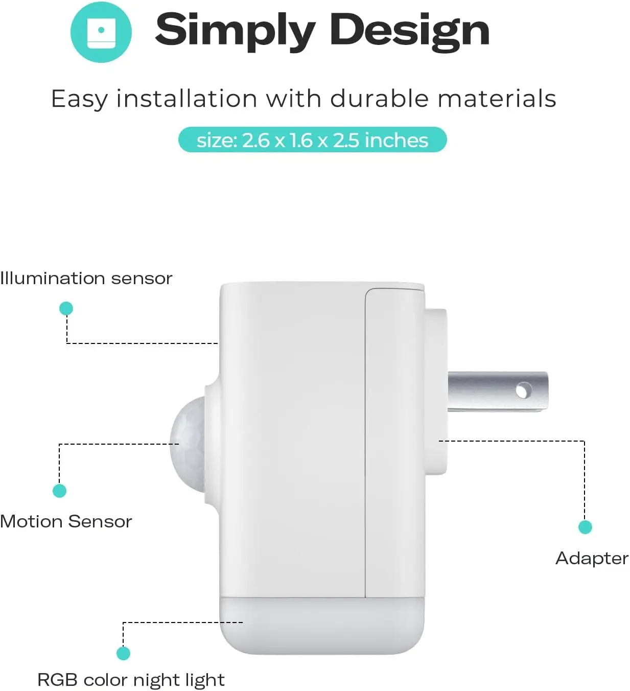 Smart Night Light 2-pack met bewegingssensor, RGB-kleuren en instelbare helderheid, Zigbee Hub vereist