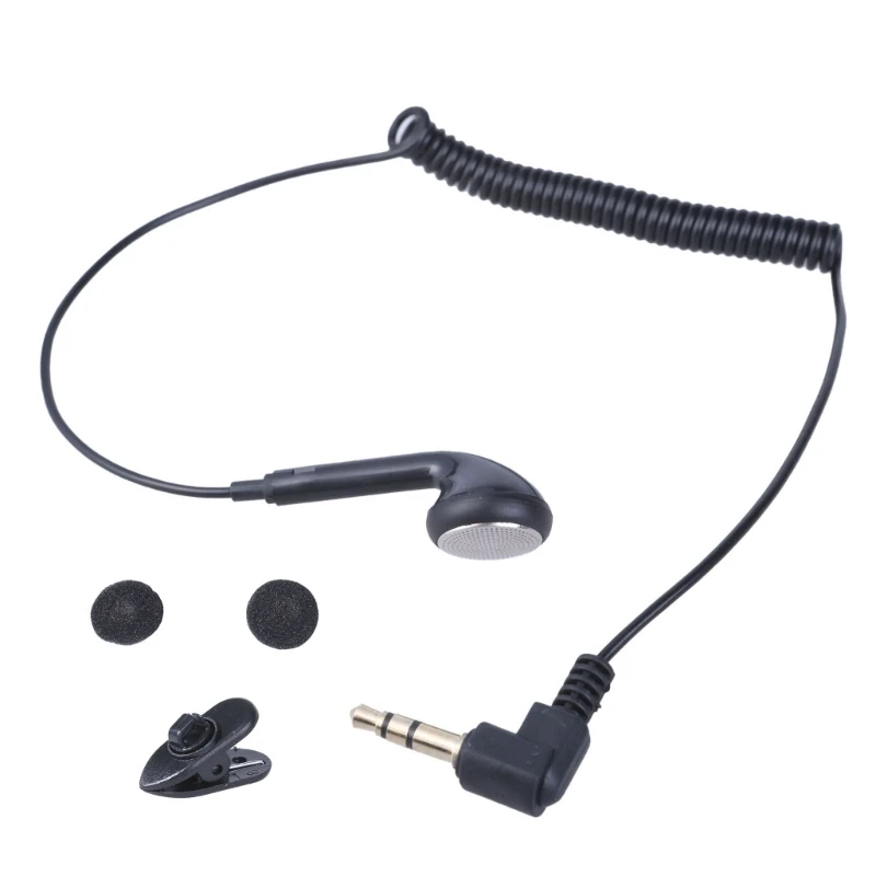 Spring Type In Ear Earbud 3.5mm Port Single Side Mono Earphone Stretchable Cable Headsets For Walkmans Phones Receiver