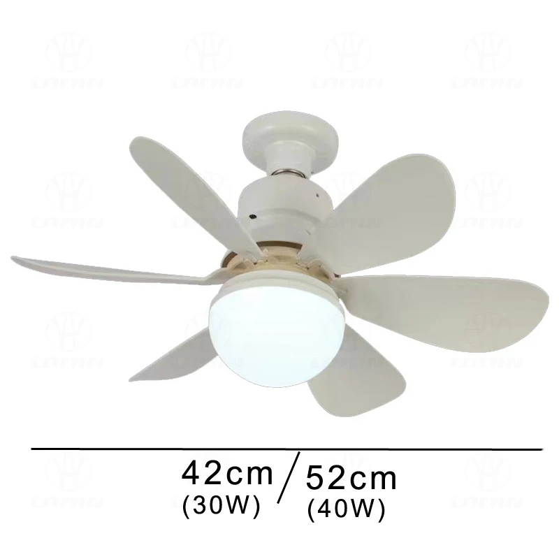 LED 40W ceiling fan light E27 with remote control for dimming, suitable for living room, study, household use, 85-265V