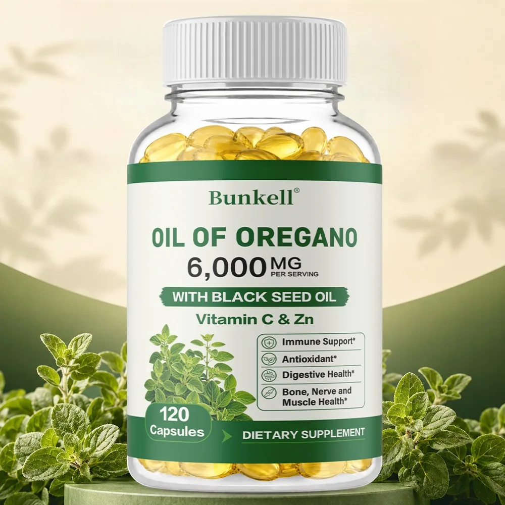 Oil of Oregano with Black Seed Oil, 6000mg/Serving, for Immune Support with Thymoquinone, Antioxidant, Non-GMO, Gluten Free