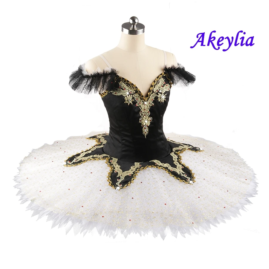 Black Gold Professional Classical Ballet Tutu Competition Ballet Tutu YAGP Tutus Ballet For Girl Pancake Costumes Dress JN0121