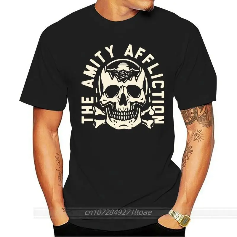 

The Amity Afflictions Band Top Thai Quality Mans Black Ali Shirt No Buckle Pure Tee Shirts Size Hop Cotton Simple