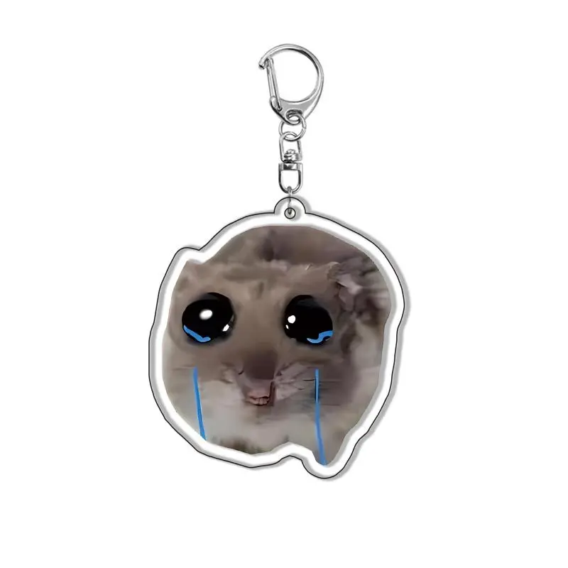 HOT !!! Hamster Acrylic Keychain Cute Sad Lovely Mobile Phone Backpack Pendant