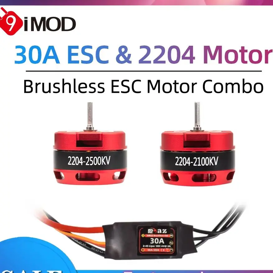 9IMOD Borstelloze ESC Motor Combo AM32 30A ESC 2204 Motor Voor RC 1/18 1/24 SCX24 Crawler Auto