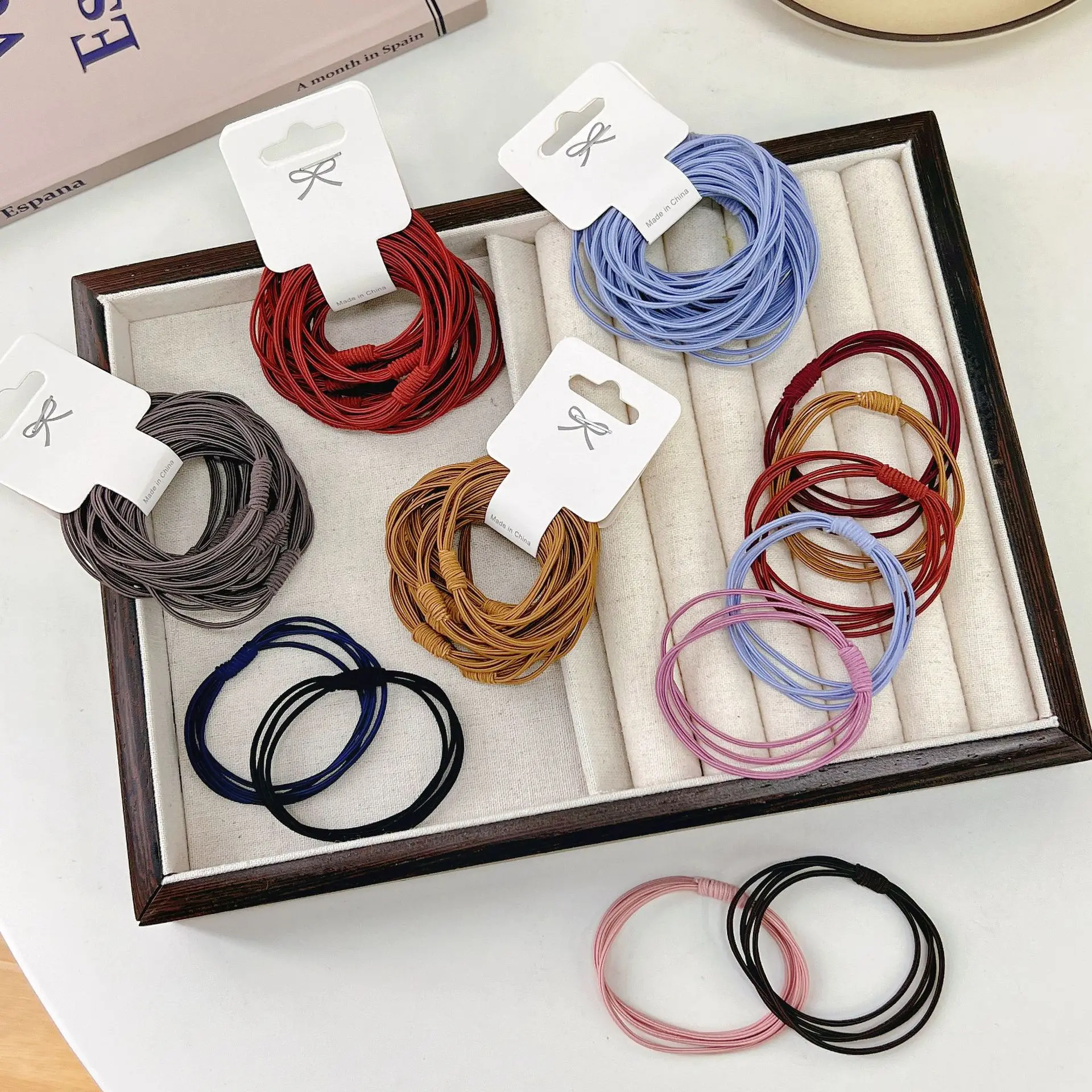 Korean version of the hair rope network red high elastic adult head rope tie hair multi-strand scrunchie basic hair accessories