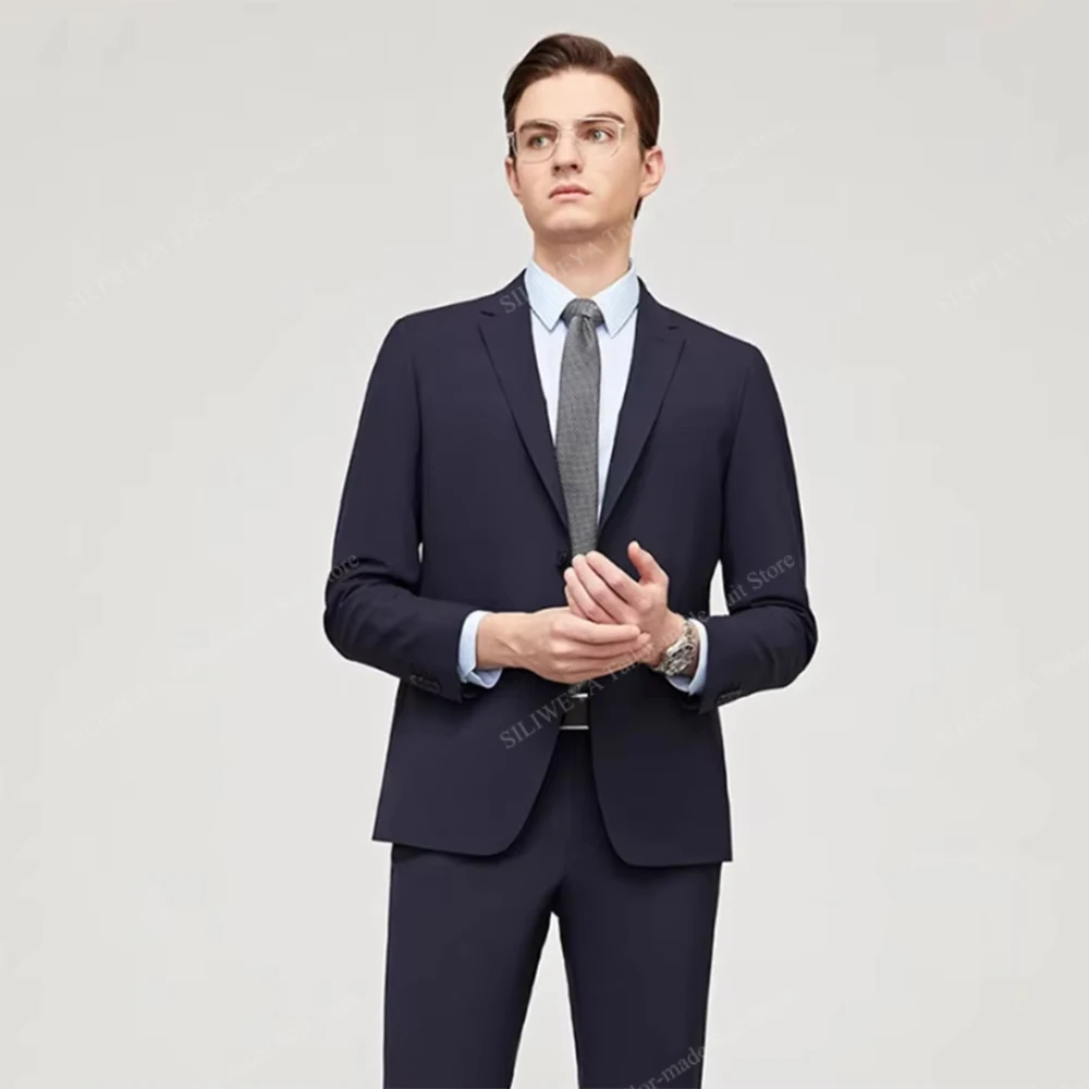 

Handsome Suits for Men Single Breasted 2 Pieces Jacket Pants Notch Lapel Blazers Sets Banquet Business Wedding Male Clothing
