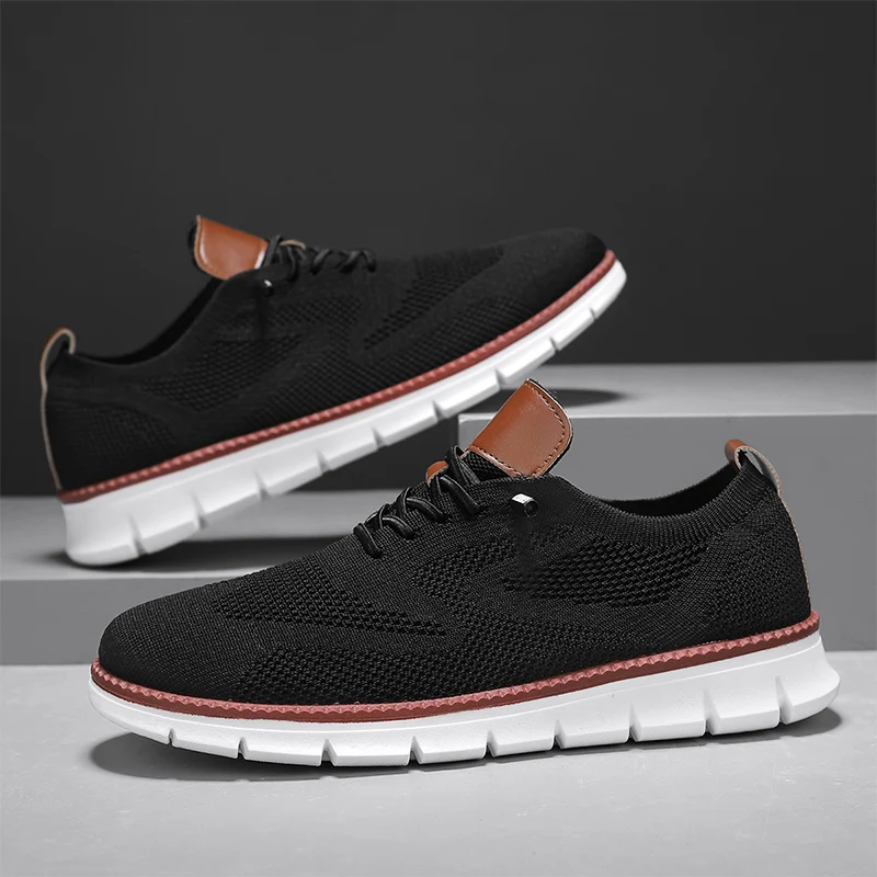 

2025 Men's Sneaker Shoes New British Style Summer Running Breathable Mesh Lightweight Flat Outdoor Walking Shoes Large Size