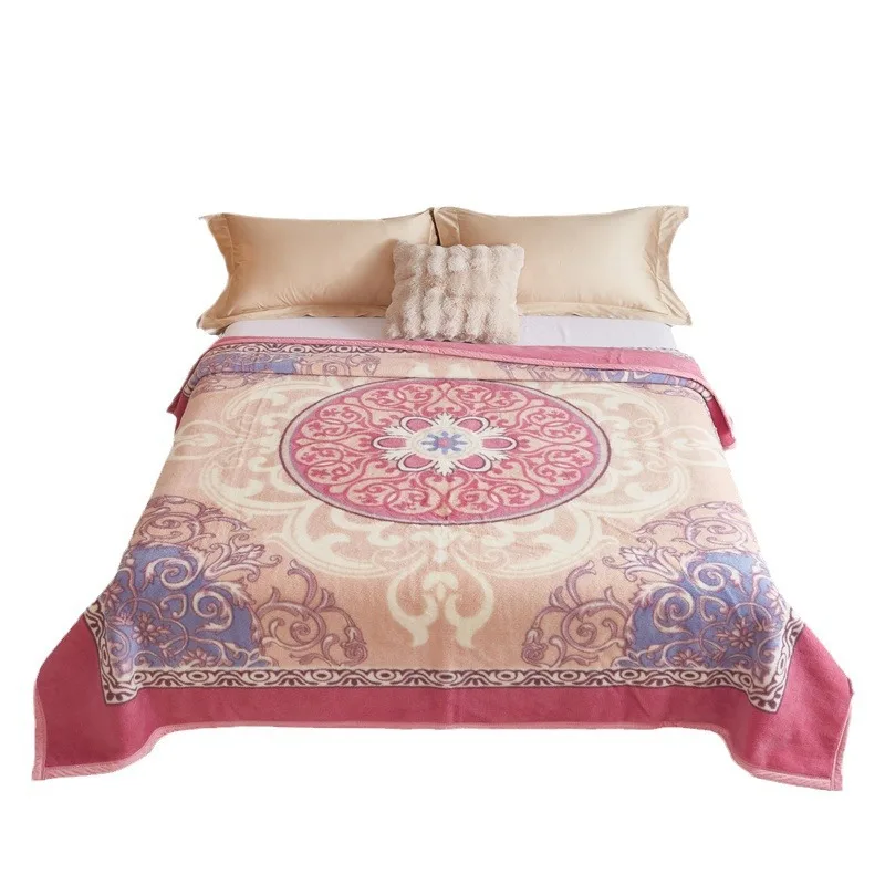 

High-end autumn and winter, wedding blanket soft European light luxury real sheep