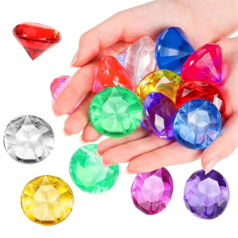 10pcs Crystal Gem Fake Diamond Toy Treasure Chest Pirate Acrylic DIY Art Craft Decorative Gift