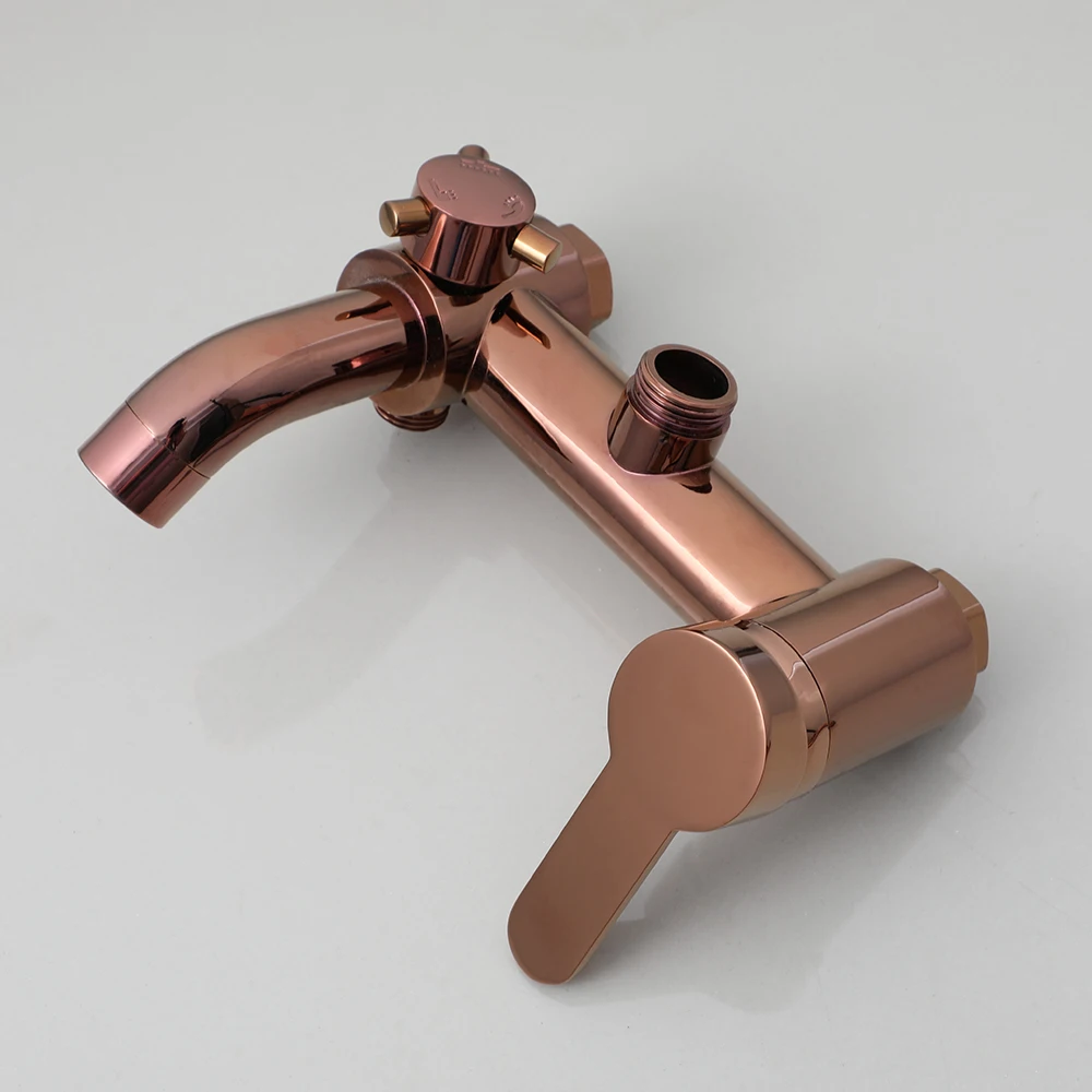 Imagem -03 - Zappo-conjunto de Torneira de Chuveiro de Latão Sólido Misturador de Banheira Spray de Chuva Chuveiro de Mão Quadrado Rosa de Ouro Rosa Facuets de Banheiro