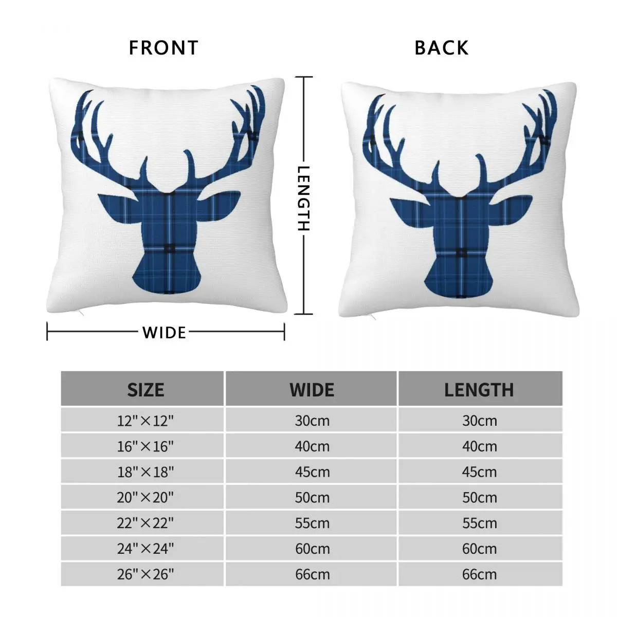 Stag Head Pillowcase Polyester Linen Velvet Pattern Zip Decorative Sofa Seater Cushion Case 18