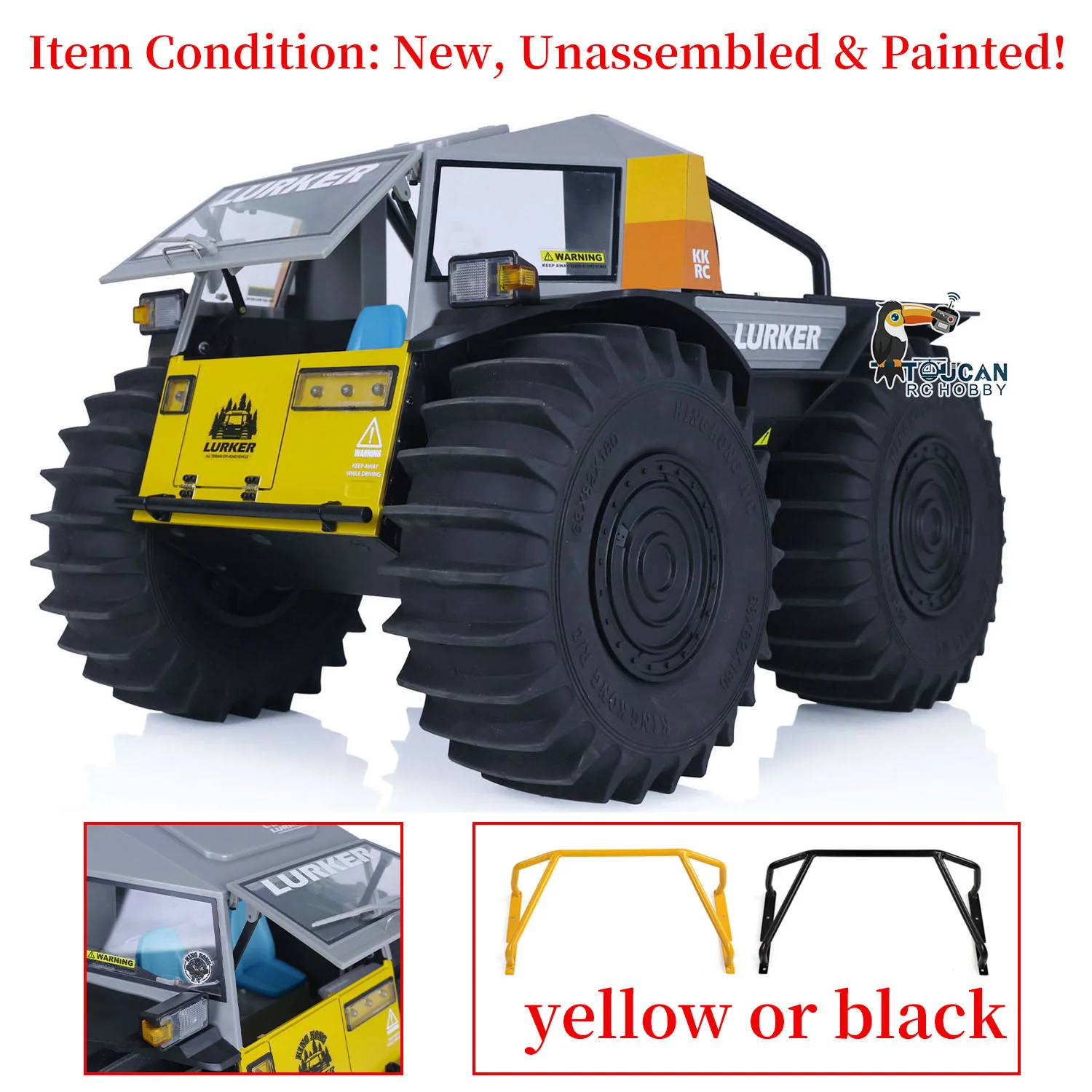 KKRC 1/10 RC Off-Road Vehicle All-Terrain Crawler Cars RC Toys D-E077 Amphibious Radio Control Climbing Models Assembled TH21995