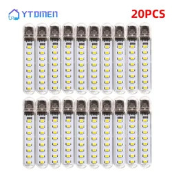 20Pcs/Set USB Plug LED Mini Book Lights Bedroom Night Light Decor Light Portable Reading Desk Lamps for Laptop Keyboard Lighting