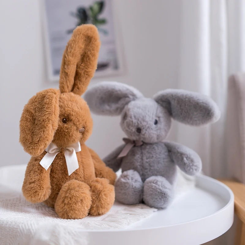 25cm lalka-królik poduszka miękkie pluszowe zabawki długie uszy Bunny Appease zabawki dla dzieci wypchane zwierzę śpiące Mate zabawki ślubne Oranment