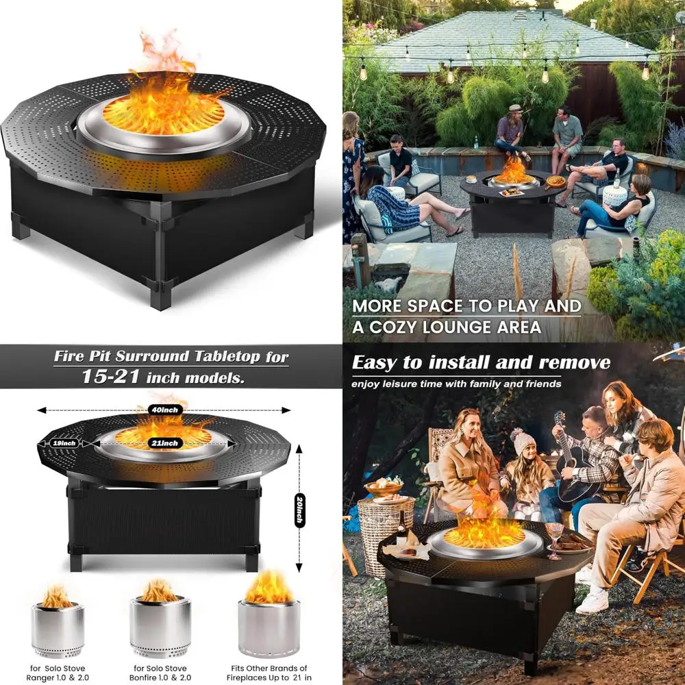 

Настольная обзорная площадка для костра Solo Stove и дровяной огонь Ranger, сталь с порошковым покрытием для костра Solo Stove