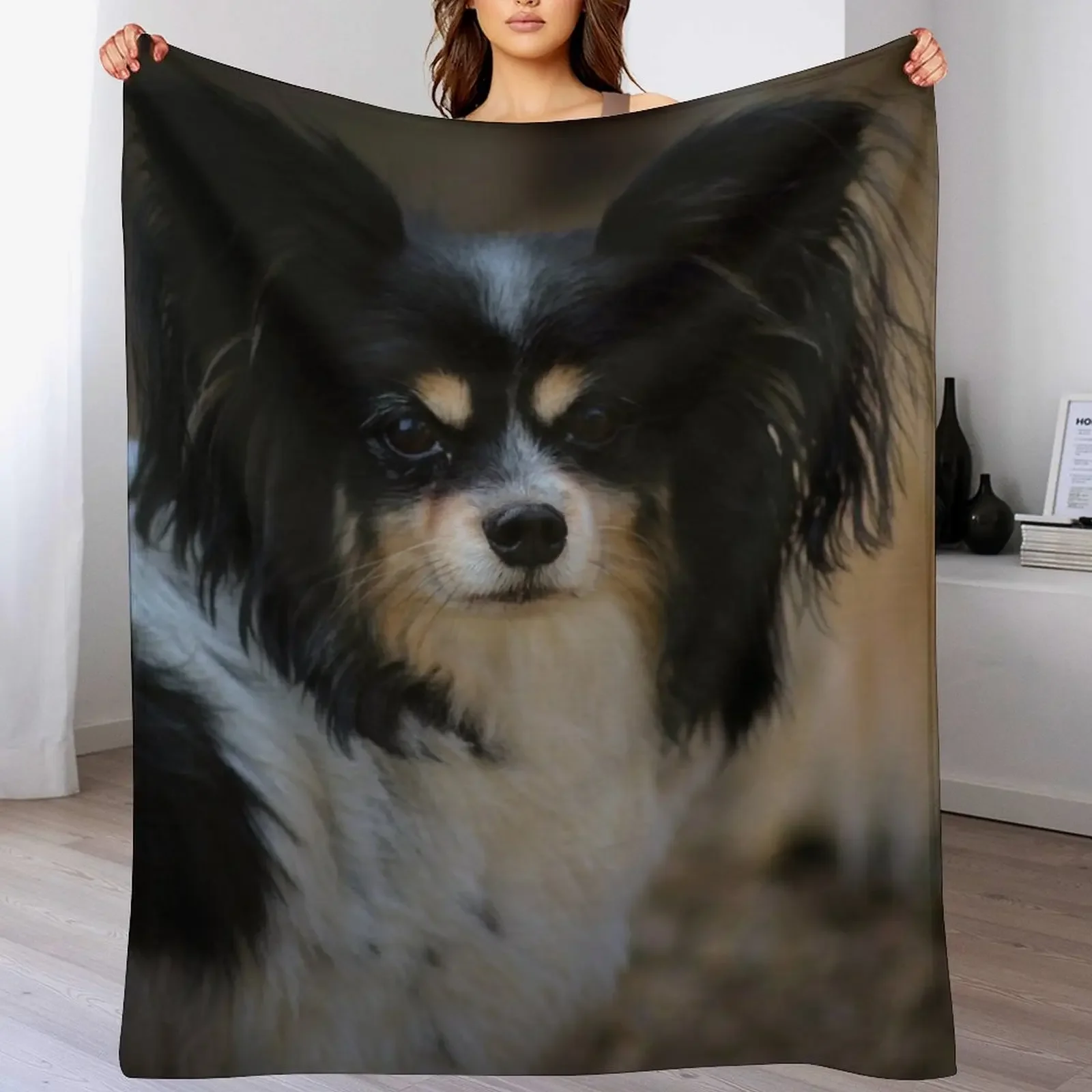 

Papillon dog Throw Blanket Stuffeds Sofas Soft Plaid Decorative Throw Blankets