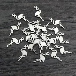 30pcs 18x8mm No Fade Charms 316 Stainless Steel Flamigo Charms pendant Jewelry Making Accessories DIY for necklace bracelet