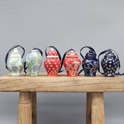 Ceramic Hangings, Set of 6 Mini Ceramic Jar Pendants, Porcelain Ornaments, Ceramic Minatures, Home Decoration