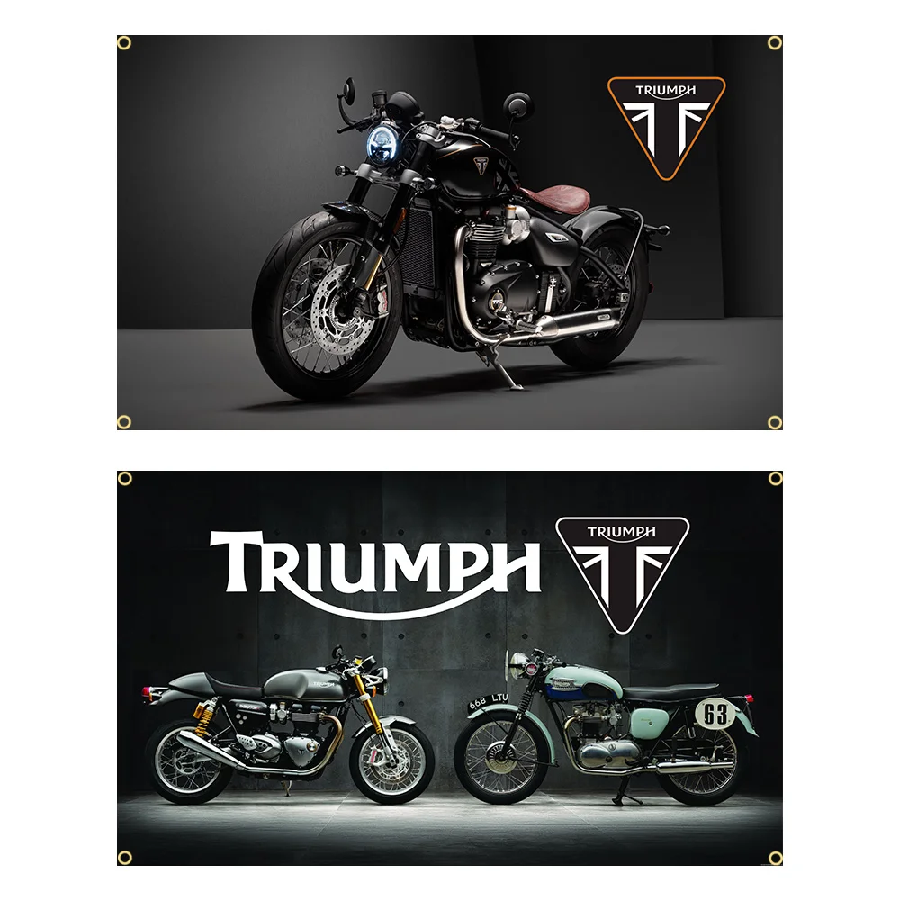 

90x150cm Motorcycle Triumphs Flag Polyester Printed Auto Banner Garage or Outdoor For Decoration Tapestry