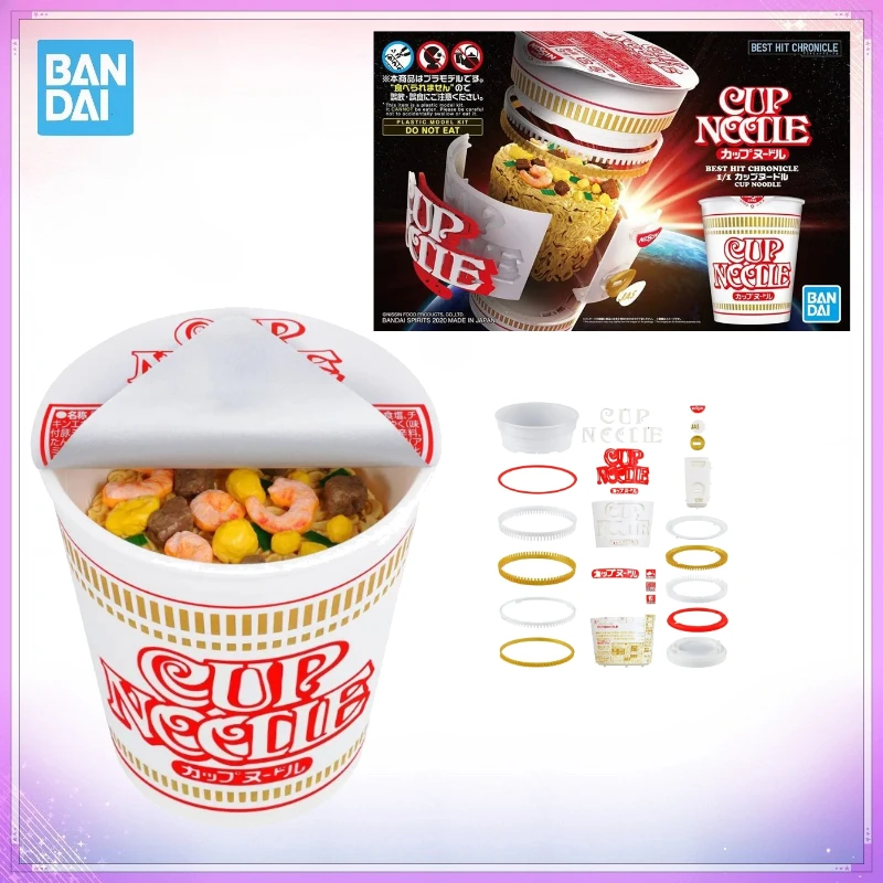 

В наличии: Оригинальный конструктор Bandai Nissin Model Kit Best Hit Chronicle 1/1 Cup Noodle, коллекционные аниме-фигурки, игрушки для сборки, подарки, фигурки MVC Boy