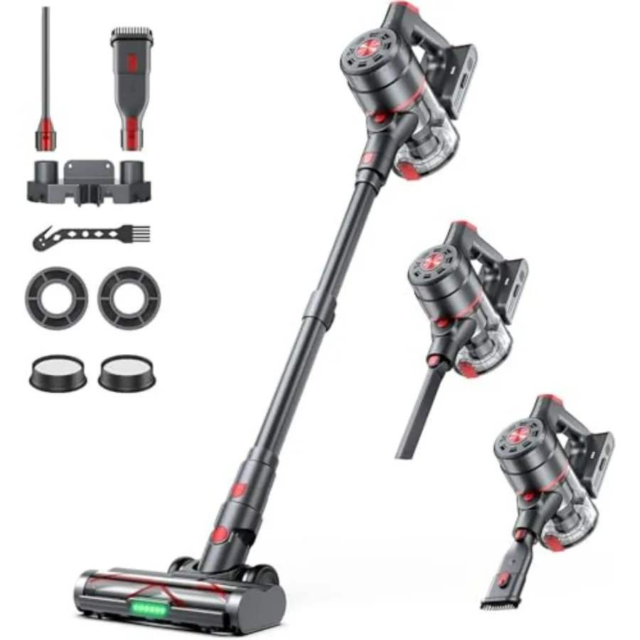 Cordless Vacuum Cleaners for Home 60KPA 550W Dual Motor 60 Mins Runtime Power Detect HEPA Filter Touchscreen Display Self-Stand