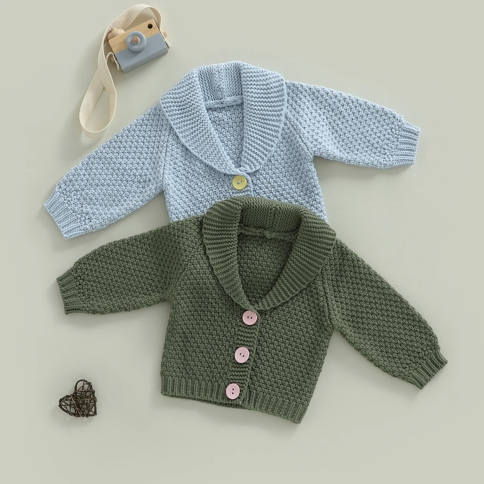 

Tregren От 0 до 3 лет вязаный кардиган для маленьких девочек, свитер на осень-зиму, однотонный свитер с длинными рукавами и воротником на пуговицах, топы