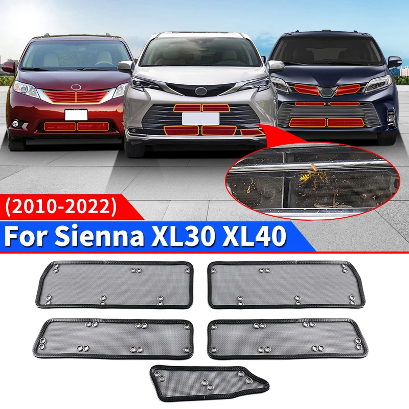 For 2010-2022 Toyota Sienna XL30 Intake front Grille Insect-Proof Modification Accessories 2021 2020 2019 2018 body kit upgrade