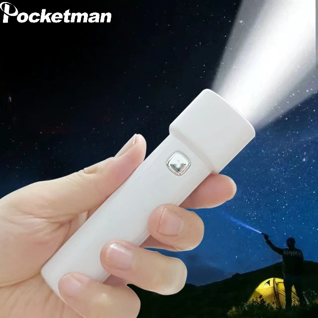 Mini Portable USB Rechargeable Small Flashlight Student Dormitory Home Emergency Lighting Outdoor Night Fishing Flashlight