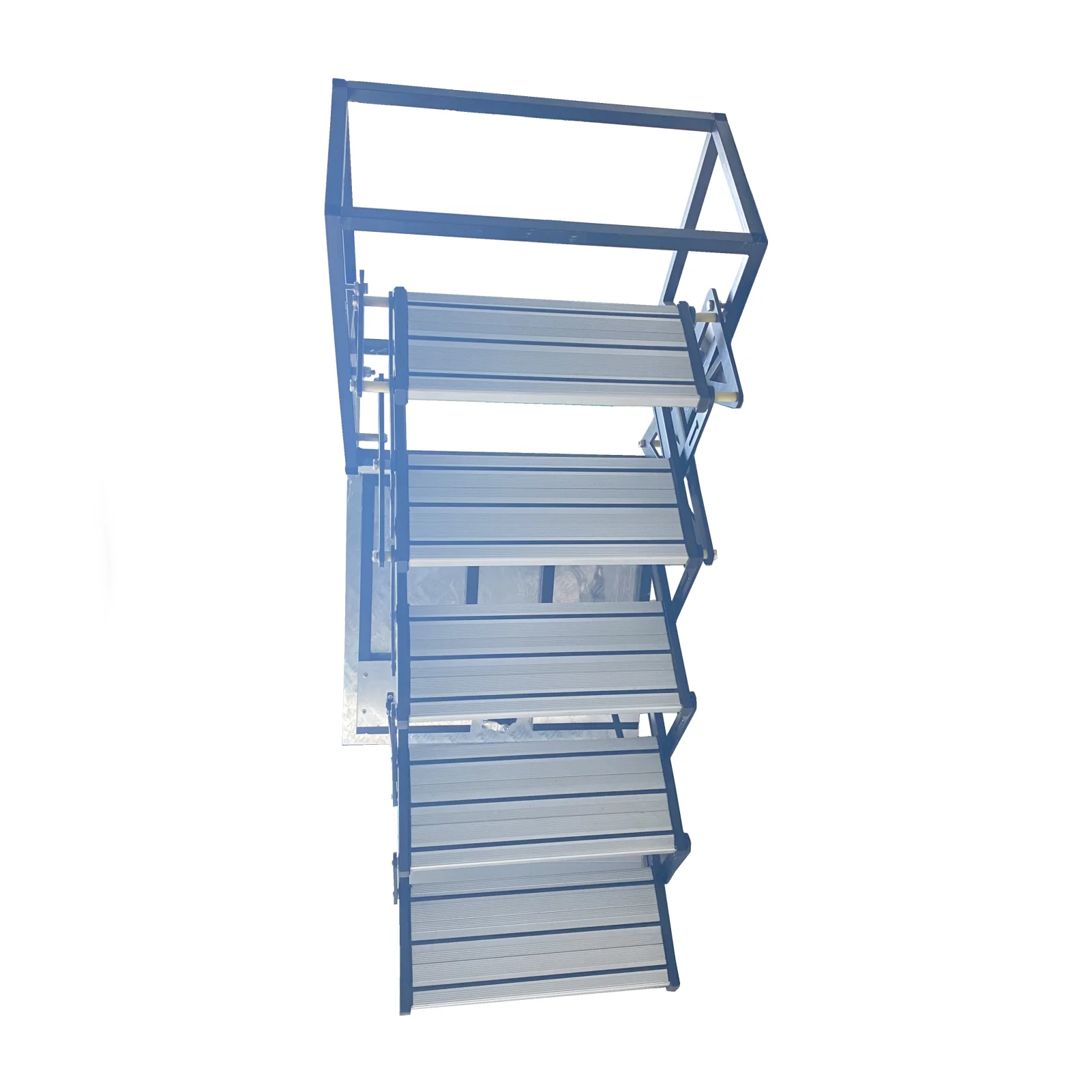 2025 تصميم جديد RV متنقل قافلة مقطورة معدات التخييم الجانب 550 دليل للطي خمسة خطوات الألومنيوم