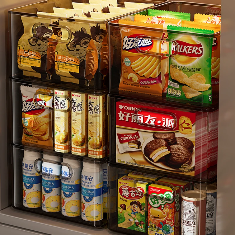Transparent Acrylic Rectangular Storage Box Cabinet Desktop Organizer Basket Plastic Container For Snack Sundries Household Ti