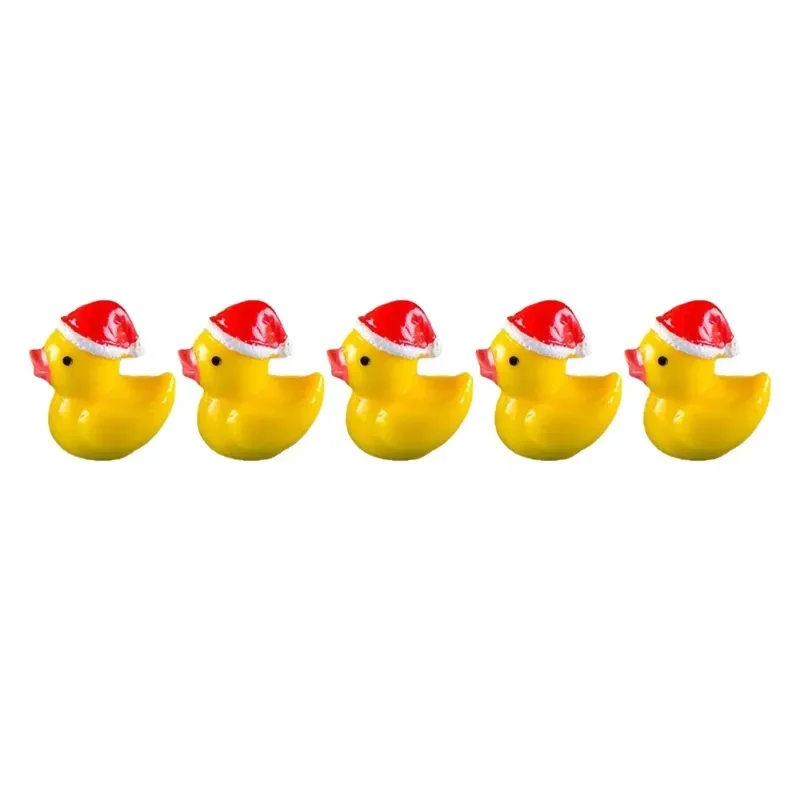 5-50Pcs Christmas Mini Duck Figurine Animal Ornaments Crafts Gift for Desk Pot Landscape Garden Car Home Decoration Accessories