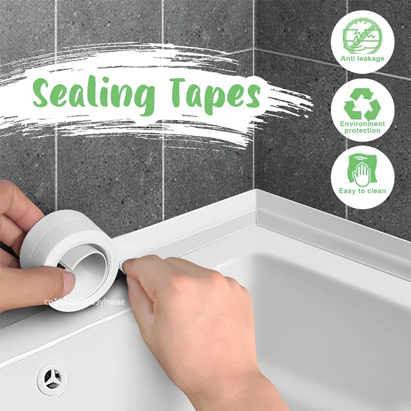 Cintas de sellado para baño, ducha, fregadero, baño, tiras de sellado adhesivas de PVC, pegatinas de pared impermeables para baño, cocina, cinta selladora